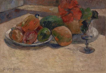 Stillleben mit Mangos und einer Hibiskusblüte, 1887